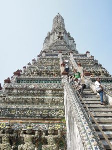 Steep spire at Wat arun