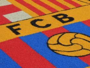 Barcelona FCB on the pitch