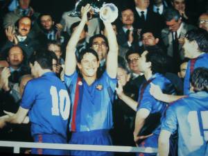 Barcelona Gary Lineker my hero at the Barcelona FC museum