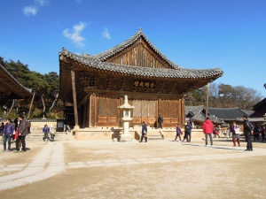 One of the impressive wooden temple structures