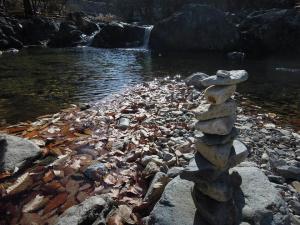 Stone stacking in the valley leading to Naewonsa