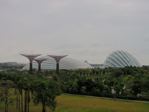 Looking across to some of the indoor botanical gardes, the buildings reminded me of Valencia